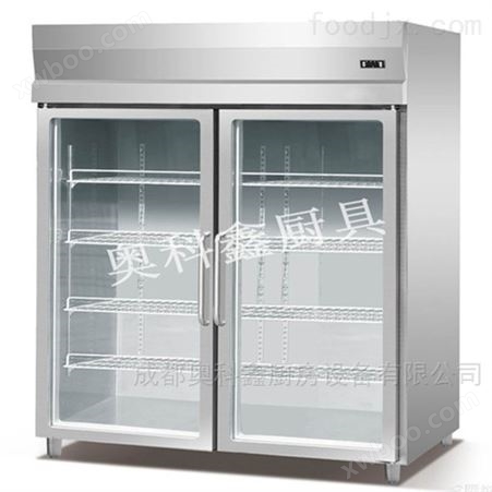 成都商用厨房设备双门展示柜 冷冻设备