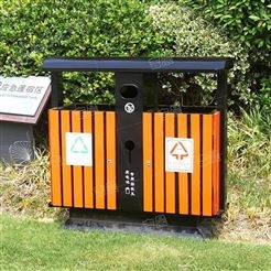 户外公园景点塑木分类果皮箱环卫分类双桶 分类垃圾桶