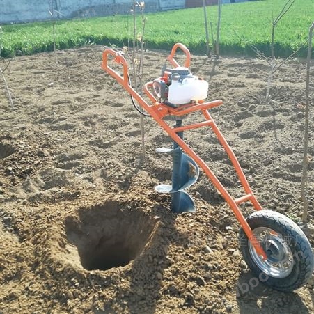 新款汽油独轮架子挖坑机