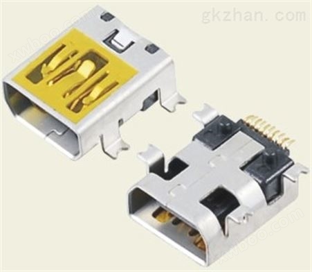 母座贴SMT USB鼎尚供应MINI USB 10P 母头 全贴板SMT